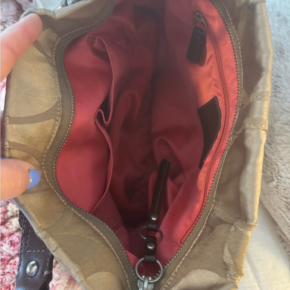 Coach Tan and Brown Signature Shoulder Bag - Picture 6 of 6